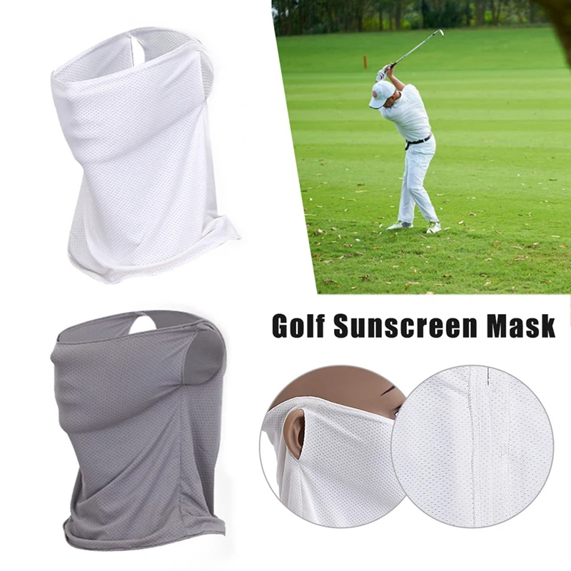 2 шт солнцезащитный козырек для гольфа воротник ледяной стрейч дышащий солнцезащитный козырек для гольфа маски серый с белым