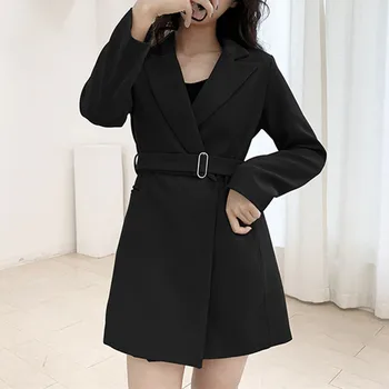 

New Spring Vintage Solid Women Blazer Small Suit Casual Jacket Female Black Coat Office Lady Long Sleeve Blazer Outwear Tops