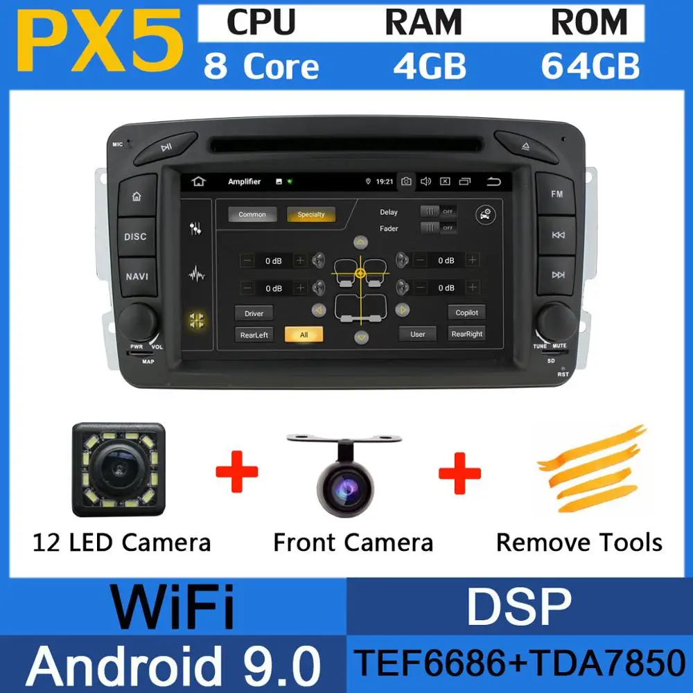 PX6/Восьмиядерный Android 9,0 автомобильный dvd-плеер для Mercedes Benz W209 W203 W168 M ML W163 W463 Viano W639 Vito Vaneo автомобильный Радио 5 USB - Цвет: PX5