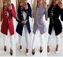 Manteau de costume à manches longues pour femmes, Blazer ajusté à boutons, nouvelle collection 2021 