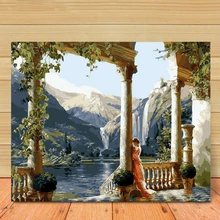 Painting by Number /DIY Digital Painting by Digital Package Palace Corridor Oil Painting Mural kit Coloring Wall Art Pic Gift digital art