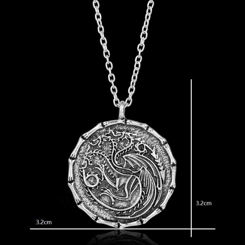 Семейный значок с изображением волка дракона, ювелирные украшения, Lannister Targaryen Stark House Honor, подвеска на шею, значки на руку