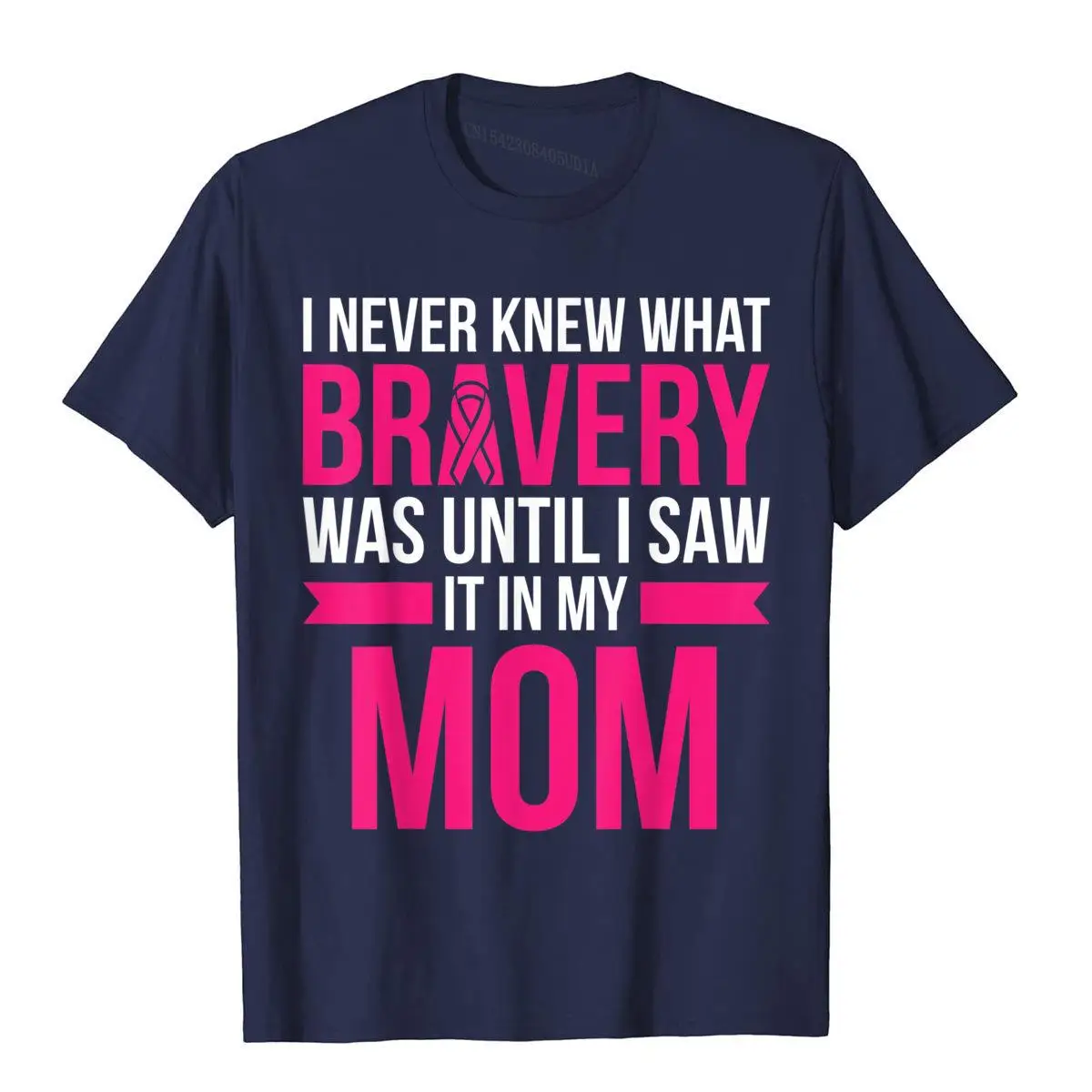 Mom Bravery Survivor Breast Cancer Awareness Shirt__B6672navy