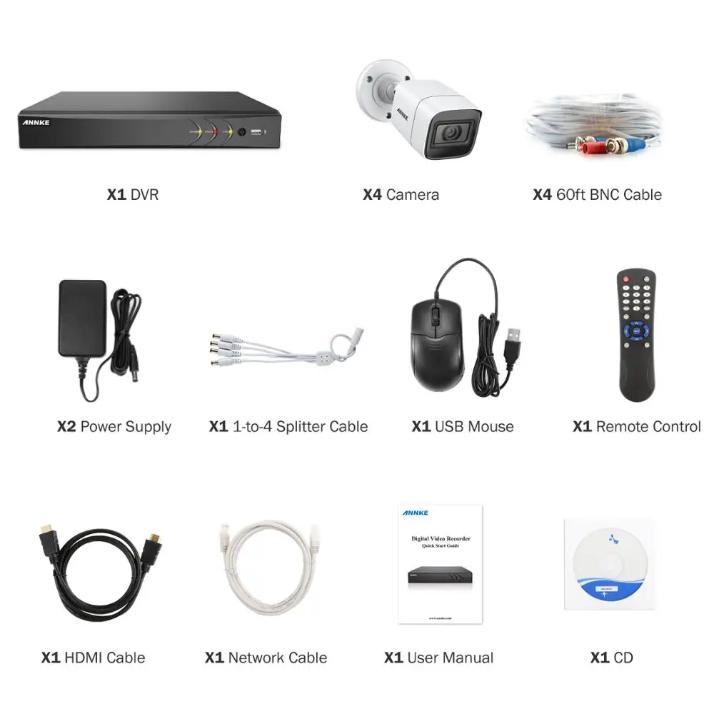 ANNKE 4K HD Ultra Clear кадры 8CH видеонаблюдения Системы 5in1 DVR с 4X8 Мп уличная Водонепроницаемая Видео Камеры Скрытого видеонаблюдения комплект