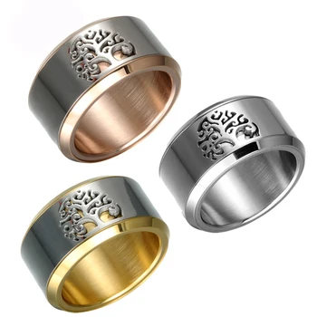 

God Life Tree Finger Rings Accessories Top Grade Titanium Steel Christian Ring Fashion Jewelry Anniversary Birthday Party Gifts