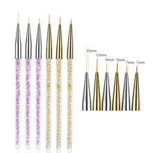 3 шт./компл. Fineline острым Краски с кистью 7/9/12 мм белого и желтого цвета, с украшением в виде кристаллов ручка акварель Кисть для ногтей ручка для девочек товары для рукоделия