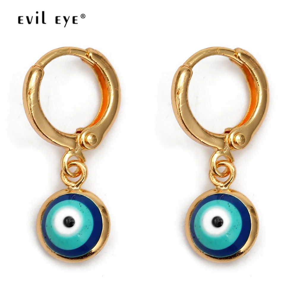 EVIL EYE золотистые серьги-подвески Цвет Медь Висячие красные синие турецкий глаз висячие серьги модные украшения для женщин Дамские EY6456