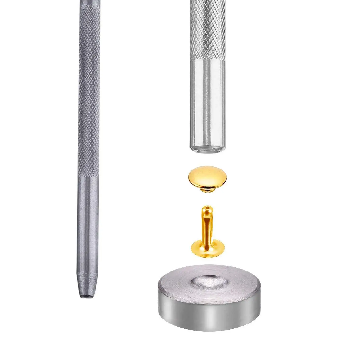 135 наборы кожаных заклепок с одним колпачком и металлическими трубчатыми