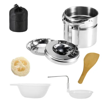 

Camping Cookware Mess Kit Outdoors Lightweight Portable Cooking Set Cooking Equipment For Hiking Travel