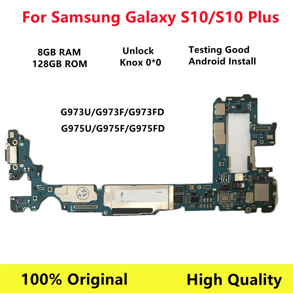TGSAMUELT 100% оригинальная материнская плата для Samsung Galaxy S10 Plus G975F G975U G973U G973F