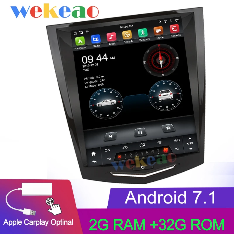 Android Car Radio Wekeao вертикальный экран Tesla style 10,4 ''1 Din Android 8,1 автомобильный dvd-плеер gps навигация авто радио для Cadillac ATS 2013 - Цвет: Android Car Radio