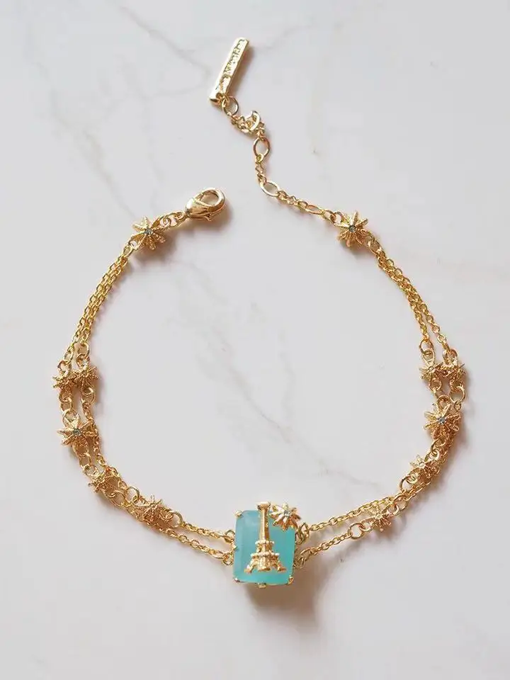 Amybaby роскошное глянцевое покрытие Эйфелева башня Парижа женские кисточки падение кольцо для серьг и ожерелья браслет ювелирные изделия для вечерние