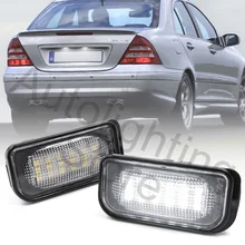 2 pces canbus conduziu a substituição do conjunto da luz da placa do número de licença para mercedes benz c-classe w203 r230 w209 c209 a209 sl clk classe