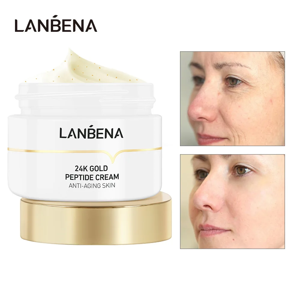 Пептидный крем LANBENA 50 г для лица против морщин отбеливающий подтягивающий