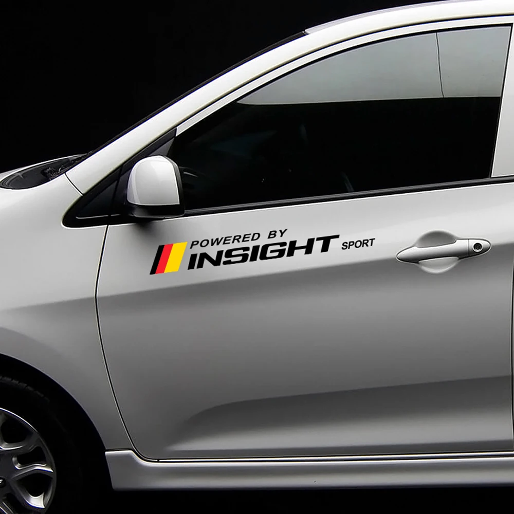 

2PCS Motor Sport Auto Vinyl PVC Decal Car Door Side Reflective Sticker For Honda Insight Auto Body Decor Car Accessories Styling