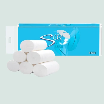 

12 Roll Toilet Paper Bulk Roll Bath Tissue Bathroom White Soft 4 Ply for Home LKS99