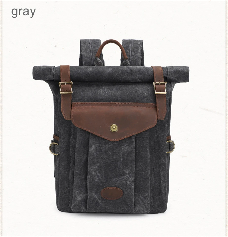 Men Backpack Mochila Waterproof Laptop School Bags for college student vintage Batik canvas rucksack large travel hiking bag