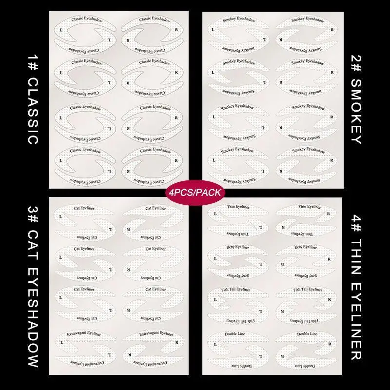 Quick Eyeliner Eyeshadow Stencils Eyeliner Stickers Eye Makeup Eyeshadow Makeup Stencil Stickers 4 Pieces Dropshipping 6