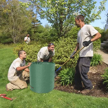 

2-Piece Set Garden Bag Independent Foldable Green Storage Bag for Agriculture and Forest Leaves 300L