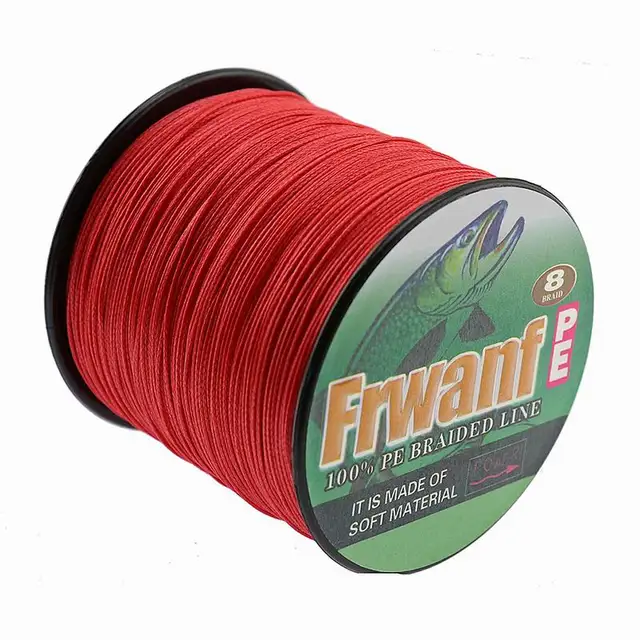 Frwanf 8 Strand Japan Super Strong PE Braided Fishing Line Multifilament Fishing Line 500m Braid Thread Black 8 Braid 6LB -300LB Red