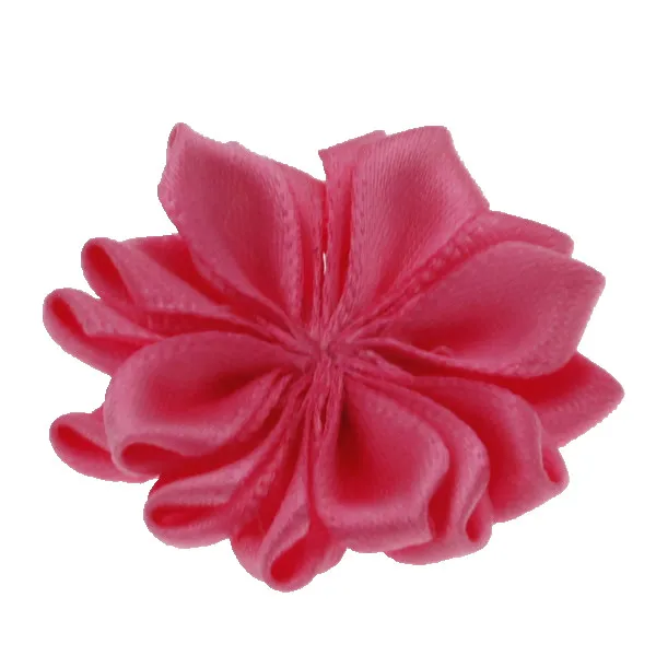 3,8 см атласная лента шикарный мини свадебный аксессуар самодельные Цветы милые аксессуары для волос многоугольник цветок волос без заколки для волос - Цвет: dark pink