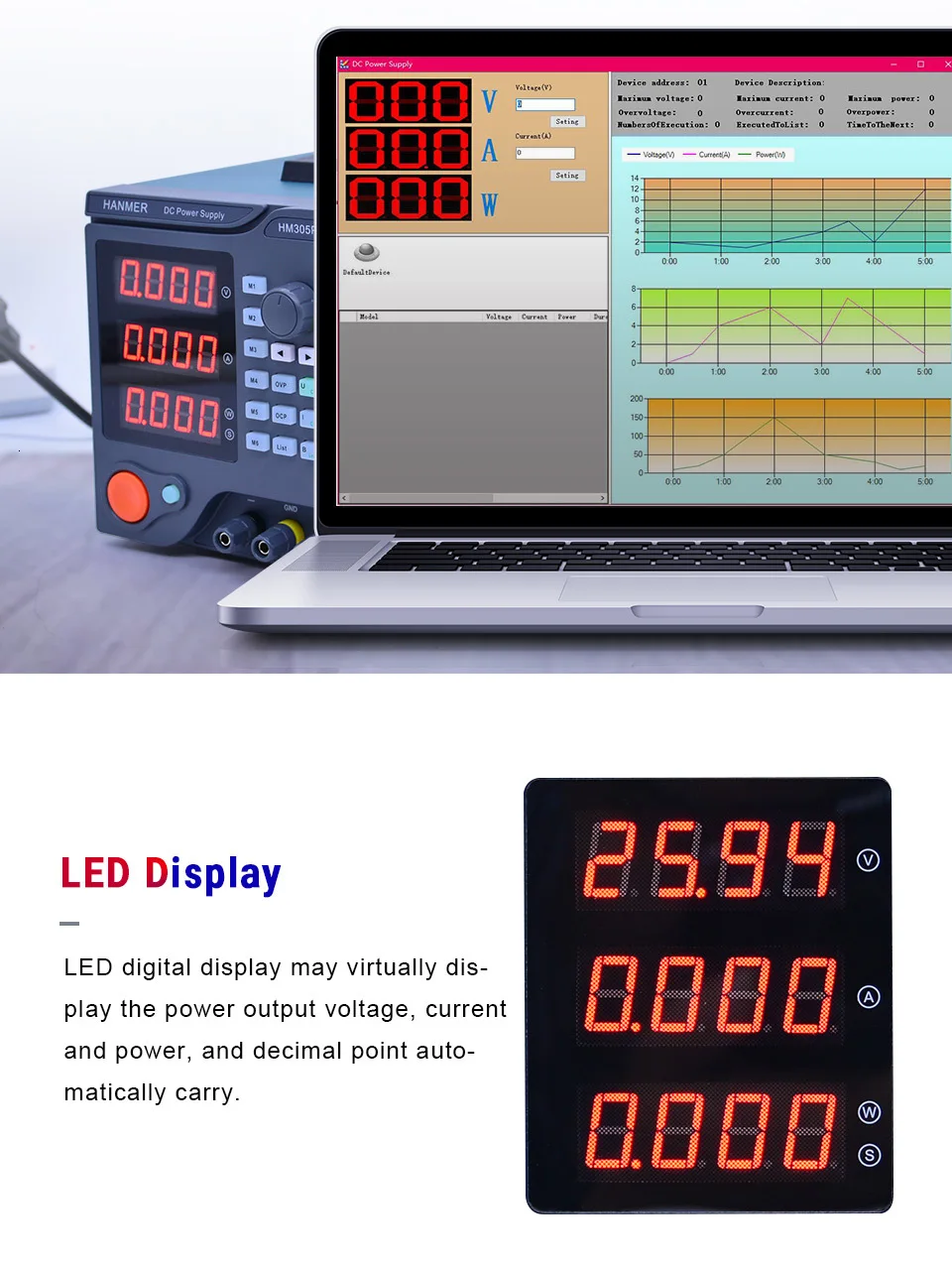 OUTEST цифровой программируемый источник питания постоянного тока 30V 5A Многофункциональный мультиметр список M1~ M6 Регулируемый с интерфейсом USB