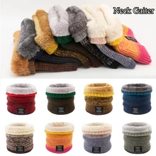 Thicken Snood Scarf For Women Men Gradient Color Ring Woolen Knitting Scarves All-match Outdoor Comfortable Knitted Scarf
