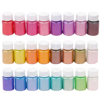 

24 Pcs/set Pearlescent Powder Slime DIY Crafts Making Crystal Resin Glitter Q0KE