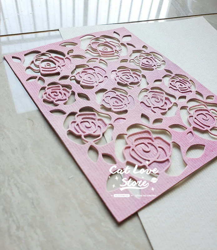 Скрапбукинг-трафарет для высечки и открыток с изображением цветов розы, новые штампы для