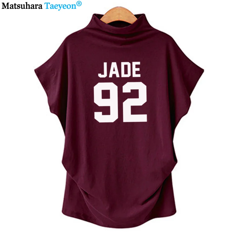 21 Маленькая микс рубашка Jade Thirlwall рубашка Jade 92 сзади с буквенным принтом модная Женская водолазка женские футболки хлопок Повседневная забавная футболка - Цвет: 21