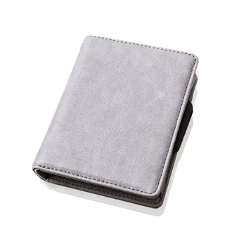 

YAMBUTO RFID Blocking PU Leather Vintage Card Holder Carbon Wallets Money Bag Aluminum Box Multifunctional Pop Up ID Card Case