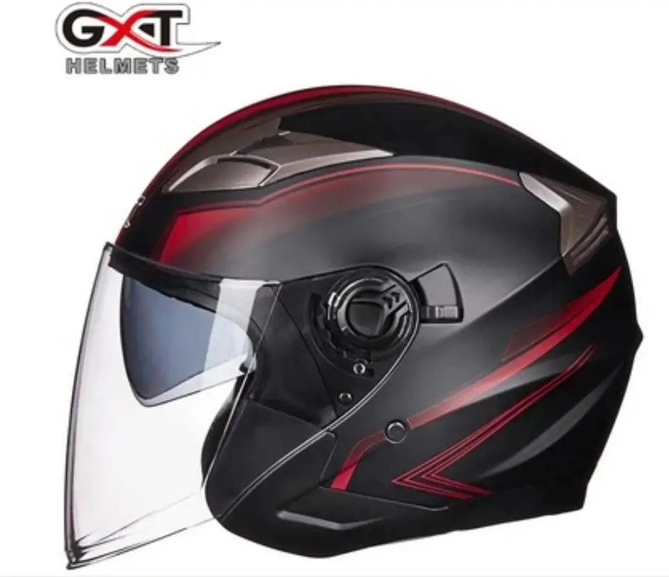 Взрослый GXT 708 мотоциклетный шлем с двойным щитком четыре сезона полу-клад мужские и женские защитные шлем мотоциклетный шлем - Цвет: 4