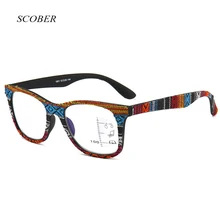 Тканевые прогрессивные многофокусные очки для чтения, мужские многофокальные очки, женские анти-синие дальнозоркие очки