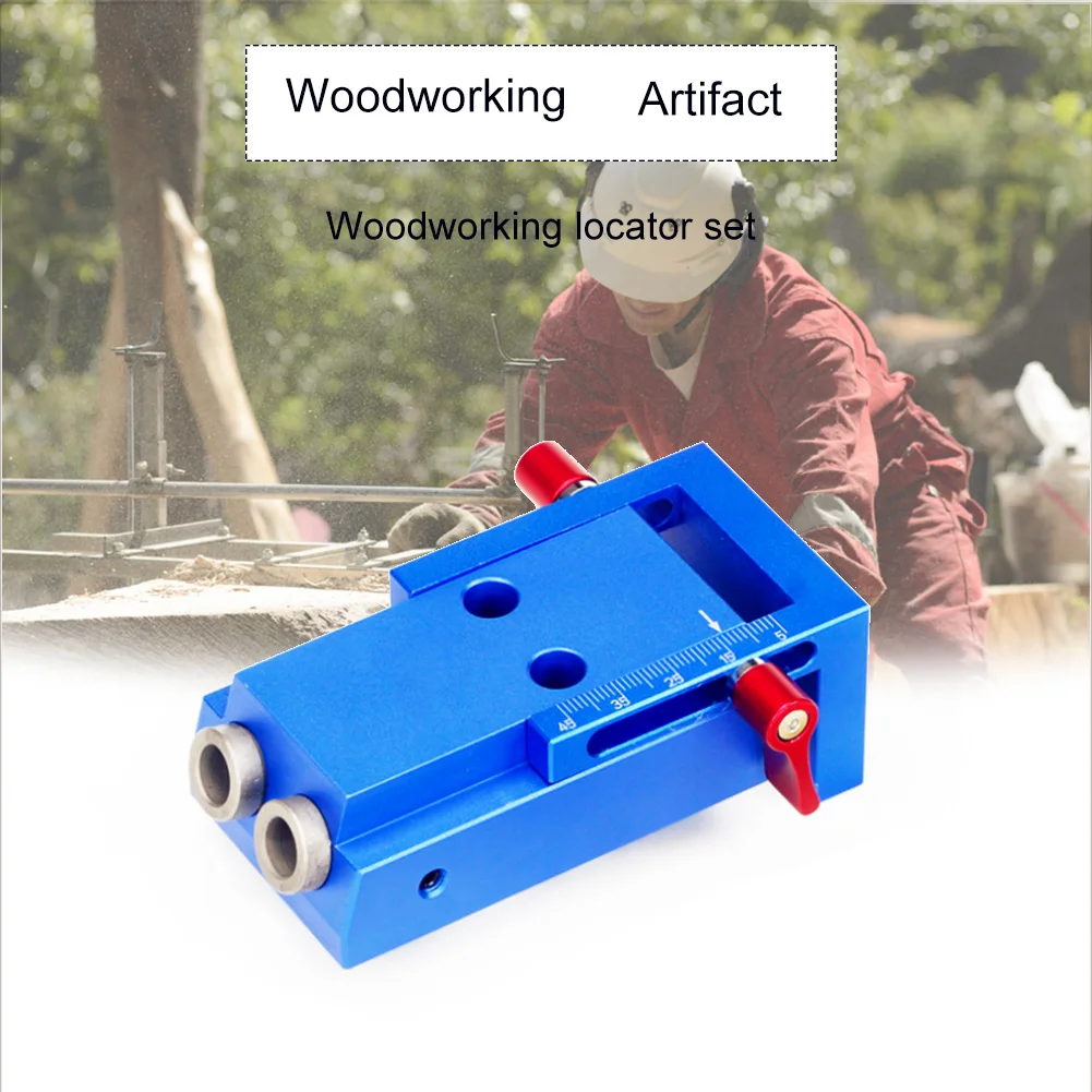 

Pocket Hole Jig Step Drill Bit Set Dowel Drilling Guide Slant Hole Jig Woodworking Locator Tools L9 #2