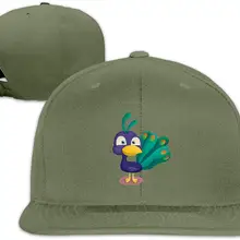 Tsdfcмужская и женская спортивная цветная плоская шляпа с рисунком павлина из мультфильма Регулируемая унисекс зеленый мох