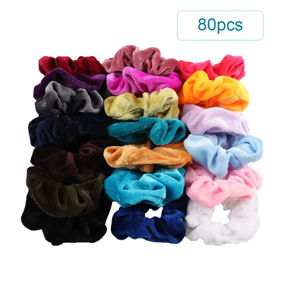 120 шт. фланелевая эластичная повязка для волос женщин на голову мягкие бархатные