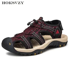 HOKSZVY/Новинка; летние мужские сандалии; дышащая Спортивная пляжная обувь на полой подошве; Мужская обувь для отдыха; большие размеры; CLK-8326