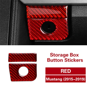 

Carbon Fiber Storage Box Button Frame Cover Trim for Ford Mustang 2015-2019 Interior Decoration Car Accessories Decal Stickers