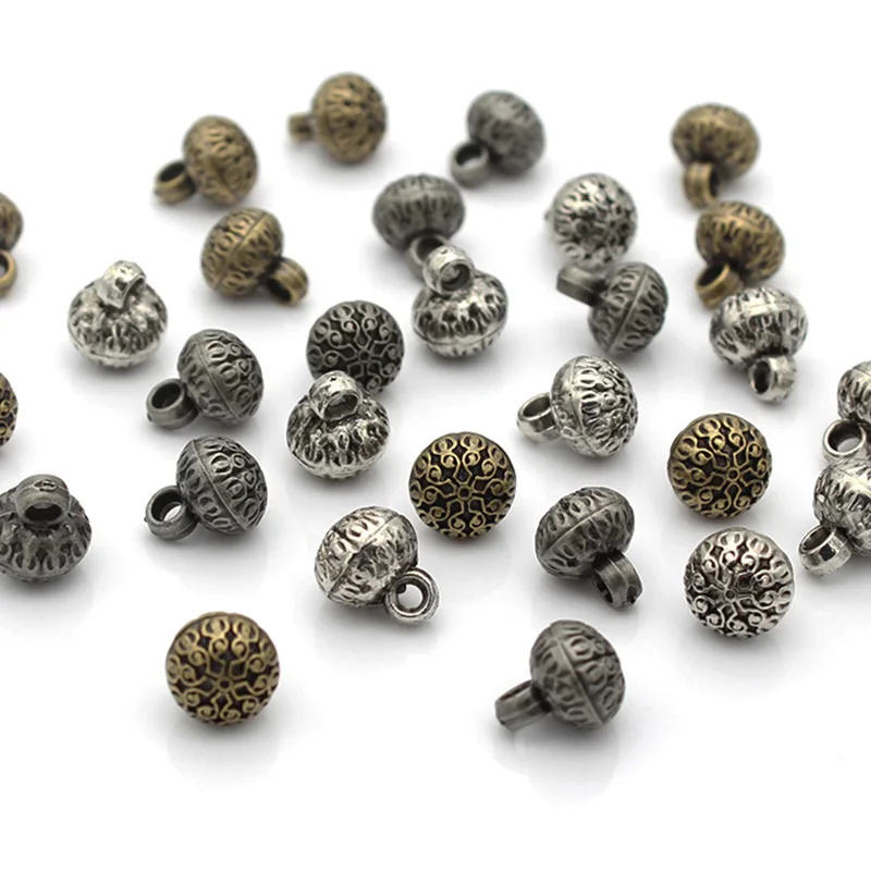 

10pcs Retro Button Round Bronze 10mm High-Grade Pattern Shirt Shirt Sweater Button Wild Clothing Button DIY Button Material A066