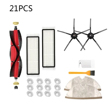 

21Pcs/Set For Xiaomi Roborock S6 S60 S65 S5 MAX T6 Vacuum Cleaner Accessories Black Five-claw Side Brush Cleaning Brush