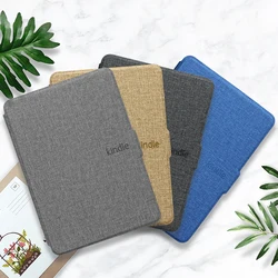 Étui en tissu pour Kindle, couverture mince en papier blanc avec réveil/veille automatique, 11ème génération 2021 10ème 2019 2018 