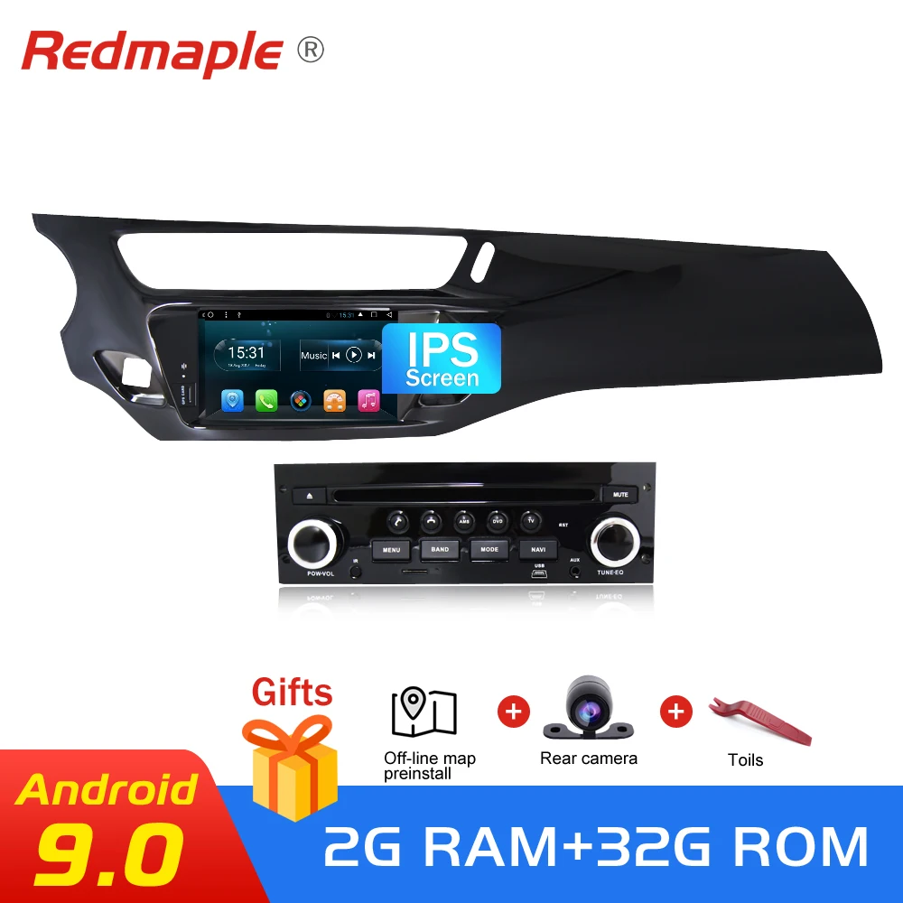 Flash Deal Android 9.0 Car Radio DVD Multimedia Player For Citroen C3 DS3 2010-2016 GPS Stereo Video WIFI Bluetooth Navigation HeadUnit 1