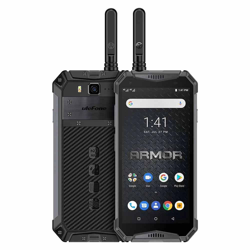 Black Ulefone Armor 3WT Walkie-Talkie прочный мобильный телефон 5,7 ''6 GB 64GB 10300mAh 21MP NFC Восьмиядерный Android 9,0 Global Band Smartphone - Цвет: Black