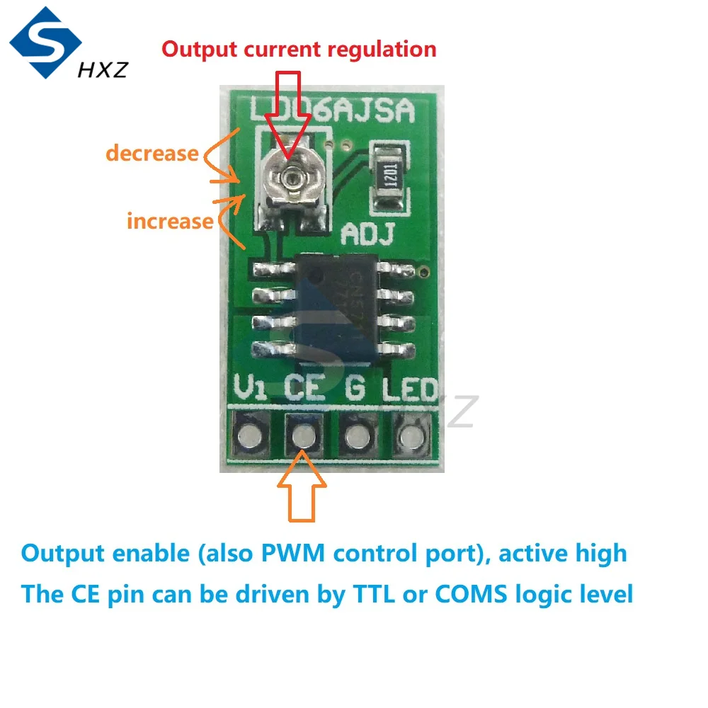 DC 2.8～6V LED Driver 30-1500MA Constant Current Adjustable Module LED Driver Module
