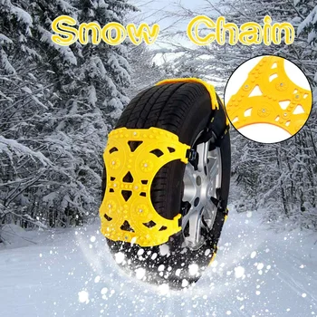 

6pcs TPU Anti-Skid Snow Chains set Universal Car Suit For SUV off-road Dual Buckle Anti-slip Tyre Mud Snow Chains