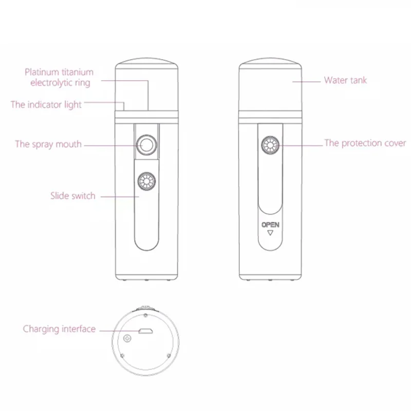 Быстрый электролиз лучший уход за кожей портативный нано водород богатый распылитель воды диффузор увлажняющий