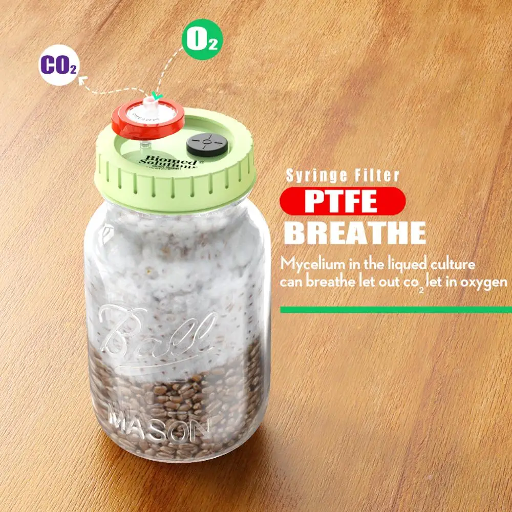 Mushroom Cultivation Lids 6PCS Liquid Culture Autoclavable 70mm Regular Mouth Jar Lids Heavy Duty Injection Port
