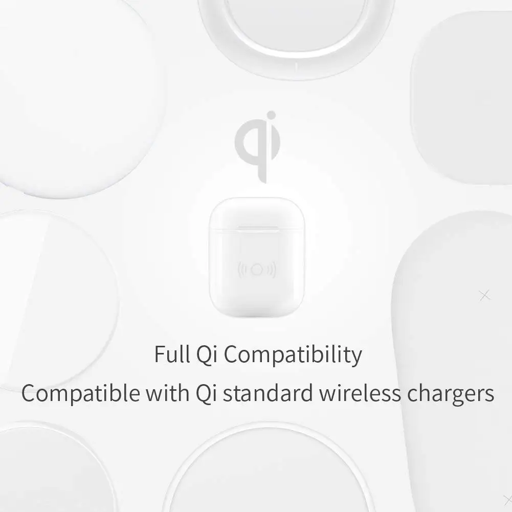 Беспроводной зарядный чехол Qi стандарт AirPods чехол для Apple AirPods iPhone samsung Qi Беспроводное зарядное устройство