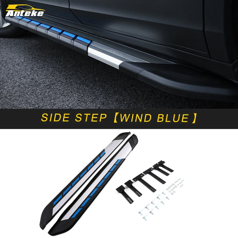 Wind Blue Для Volkswagen VW Atlas- T-ROC порог порога Накладка Добро пожаловать педали накладка Nerf бар ходовая доска - Цвет: Wind Blue