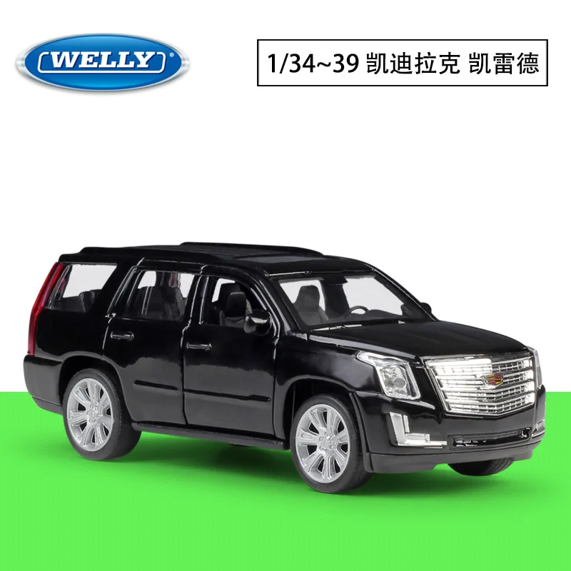 Welly 1:36 литье под давлением 2017 Escalade черный внедорожник высокая модель из сплава